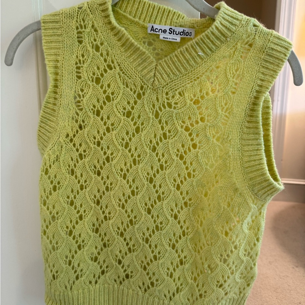 Acne Studios Yellow Knit Sleeveless Top